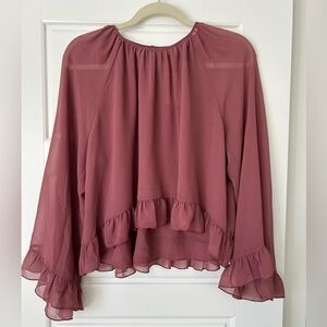 Aritzia Wilfred Mauve Ruffle Blouse Size S/P